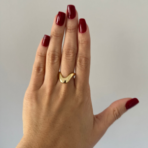 Anel Dourado | Semijoia Minimalista Feminina | MF Joias - Imagem 2