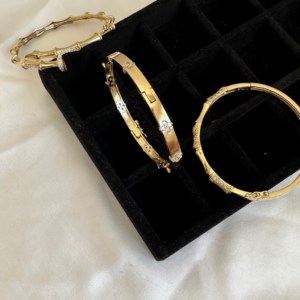 Bracelete Dourado Cravejado / Semijoia / MF Joias - Imagem 4