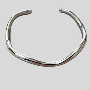 Bracelete Fino Ondulado Ródio / semijoia / MF Joias - Imagem 1