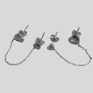 Brinco Dois Furos Prata 925 / MF Joias - Imagem 1