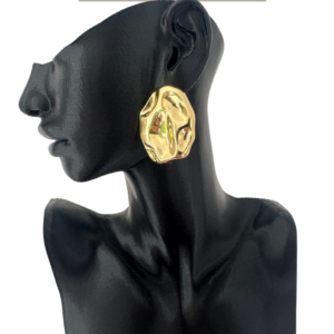 Brinco Irregular Dourado / Semijoia / MF Joias - Imagem 3