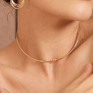 Choker Nó Dourado / Semijoia / MF Joias - Imagem 4