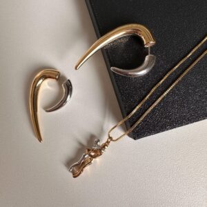 Colar Casal Pingente Duo Banhado a Ouro e Ródio / Semijoia / MF Joias - Imagem 6