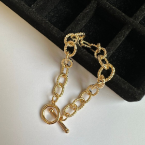Pulseira Elos Dourado / Semijoia / MF Joias - Imagem 3