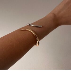 Bracelete Duo / Semijoia Banhada a Ouro e Ródio / MF Joias - Imagem 2