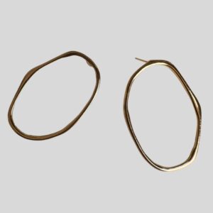 Brinco Orgânico Irregular Dourado / Semijoa / MF Joias - Imagem 1