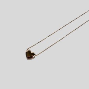 Colar Coração Liso Prateado ou Dourado / Semijoia / MF Joias - Imagem 4