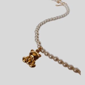 Ckoker Pérola Pingente Urso Dourado / Semijoia / MF Joias - Imagem 4