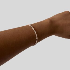 Pulseira Trançada Fina Prata 925 / MF Joias - Imagem 2