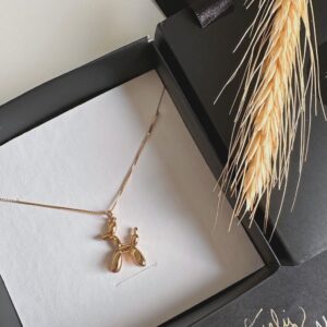 Colar Pingente Cachorro Balão Dourado / Semijoia / MF Joias - Imagem 2