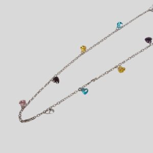 Choker Corações Coloridos Ródio / Semijoia / MF Joias - Imagem 1