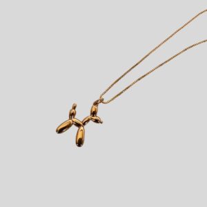 Colar Pingente Cachorro Balão Dourado / Semijoia / MF Joias - Imagem 1