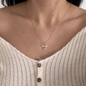 Colar Espirito Santo Dourado / Semijoia / MF Joias - Imagem 2