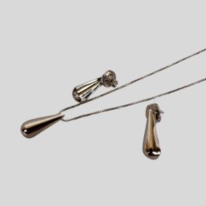 Conjunto Gota Ródio / Semijoia / MF Joias - Imagem 1