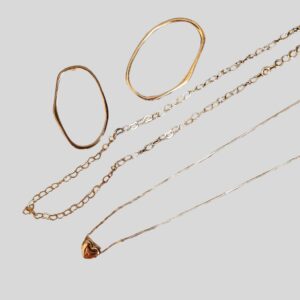Kit Charmosa - Colar Coração + Choker Corações + Brinco Orgânico / semijoias / MF Joias - Imagem 1