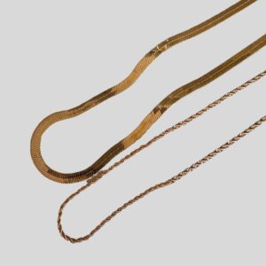 Kit Estilosa - Colar Baiano + Fita Lisa Dourado / semijoias / MF Joias - Imagem 1