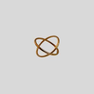 Anel X Dourado 17cm / Semijoia / MF Joias - Imagem 1