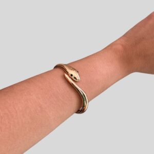 Bracelete Cobra Banhado a Ouro / Semijoia / MF Joias - Imagem 2