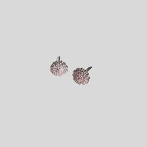 Brinco Micro Zircônia Rosa Prata 925 / MF Joias - Imagem 1