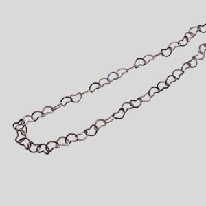 Choker Coração Vazado Liso Prateada no Ródio / Semijoia / MF Joias - Imagem 1