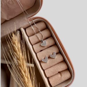 Conjunto Coração Micro Zircônia Prata 925 / MF Joias - Imagem 2