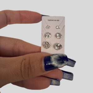 Trio Brinco Ponto de Luz Prata 925 / MF Joias - Imagem 2