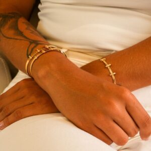 Bracelete Com 3 Acessórios Zircônia / Semijoia / MF Joias - Imagem 2