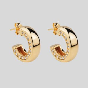 Kit Brinco Argola Cravejado em Zircônia + Brinco Fake / Banhado a Ouro ou Ródio / Semijoia / MF Joias - Imagem 6