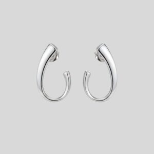 Brinco Curvado Liso / Banhado a Ouro ou Ródio / Semijoia / MF Joias - Imagem 1