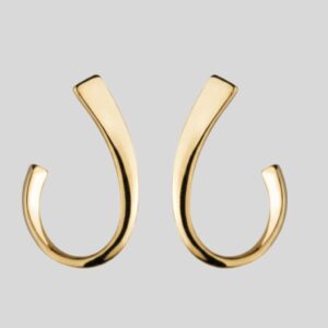 Brinco Curvado Liso / Banhado a Ouro ou Ródio / Semijoia / MF Joias - Imagem 3