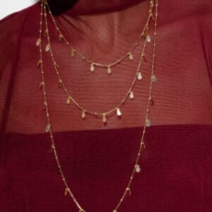 Colar Corrente Bolinhas E Acessório Oval / Banahdo a Ouro ou Ródio / Semijoia / MF Joias - Imagem 2