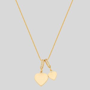 Colar Dois Corações / Banhado a Ouro ou Ródio /  Semijoia / MF Joias - Imagem 5