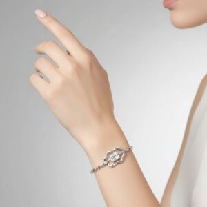 Pulseira Corrente Canudo Pingente Zircônia / Semijoia / MF Joias - Imagem 7