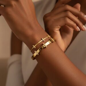 Pulseira C/ Banhada a Ouro 18k Acessório em Zircônia / Semijoia / MF Joias - Imagem 5