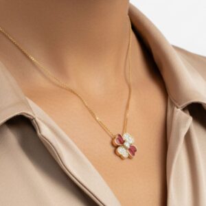 Conjunto Trevo Micro Zircônia / Banhado a Ouro / Semijoia / MF Joias (Cópia) - Imagem 3