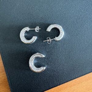 Kit Brinco Argola Cravejado em Zircônia + Brinco Fake / Banhado a Ouro ou Ródio / Semijoia / MF Joias - Imagem 4