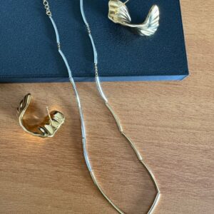 Kit Choker Duo + Brinco Dourado / Semijoia / MF Joias - Imagem 2