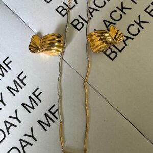 Kit Choker Duo + Brinco Dourado / Semijoia / MF Joias - Imagem 3