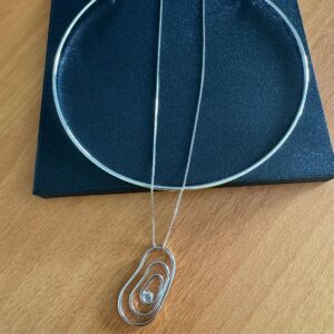 Choker Aro Liso Prateado + Colar / Semijoia / MF Joias - Imagem 5