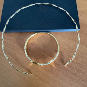 Kit Choker Torcida Fina Dourada + Bracelete / Semijoia / MF Joias - Imagem 4