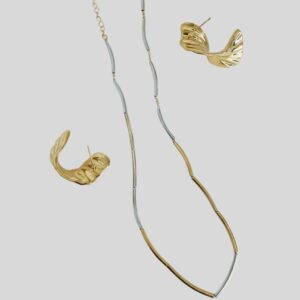 Kit Choker Duo + Brinco Dourado / Semijoia / MF Joias - Imagem 1