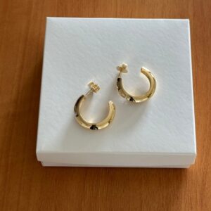 Brinco Argola Lisa C/ Pedra Zircônia / Semijoia / MF Joias - Imagem 6