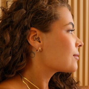 Brinco Cravejado / Semijoia / MF Joias - Imagem 2