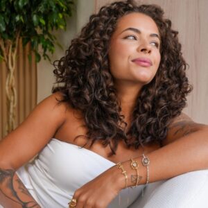 Pulseira Corrente Canudo Pingente Zircônia / Semijoia / MF Joias - Imagem 3