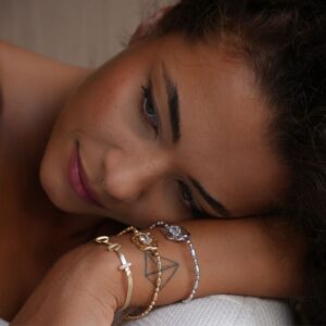 Pulseira Corrente Canudo Pingente Zircônia / Semijoia / MF Joias - Imagem 2