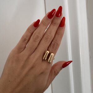 Anel Liso Ajustável Dourado / Semijoias MF Joias - Imagem 2