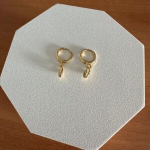 Brinco Argola Concha Dourada / Semijoia / MF Joias - Imagem 2