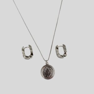 Conjunto São Bento Prateado Semijoia / MF Joias - Imagem 1