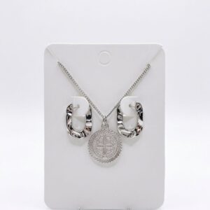 Conjunto São Bento Prateado Semijoia / MF Joias - Imagem 3