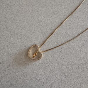 Colar Zircônia Coração Menino / Semijoia / MF Joias Dourado - Imagem 6